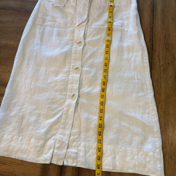 White 100% Linen Pocketed Skirt by MNG Mango, XS, Trending Summer Boho Airy - Picture 15 of 16